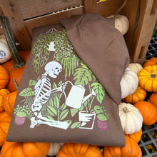 Load image into Gallery viewer, Skeleton Plants Crewneck Sweatshirt - L - Army Brown