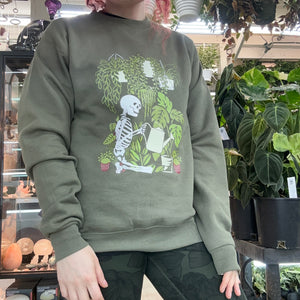 Skeleton Plants Crewneck Sweatshirt - S - Fatigue Green