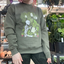 Load image into Gallery viewer, Skeleton Plant Crewneck Sweatshirt - M - Fatigue Green