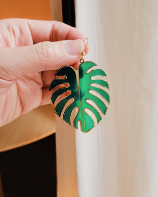 Monstera Drop Earrings | HEMLEVA