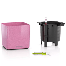 Load image into Gallery viewer, Cube&#39; Self-Watering Planter // Cashmere Cream High-Gloss Glitter