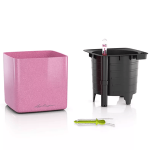 Cube' Self-Watering Planter // Cashmere Cream High-Gloss Glitter