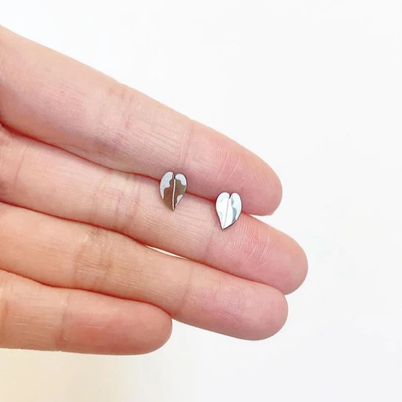 Plant Earrings - Studs Stainless Steel White Knight